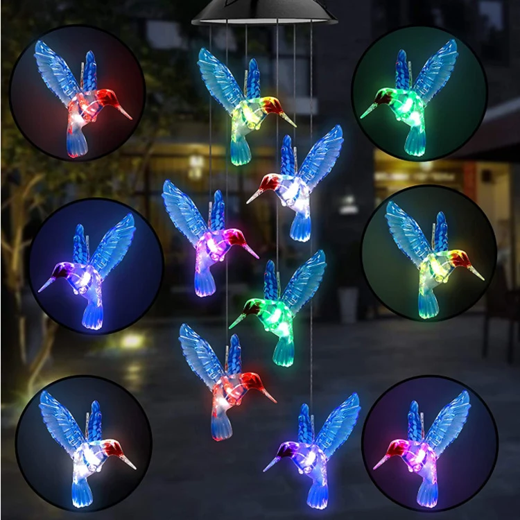 LED-Solar-Schmetterlings-Windspiel Garten-Hängeleuchte Skanto