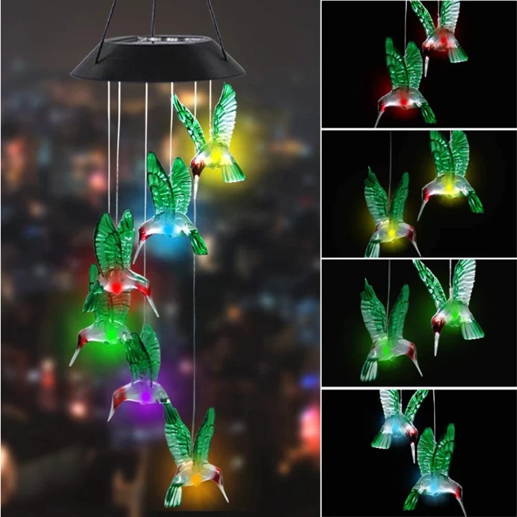 LED-Solar-Schmetterlings-Windspiel Garten-Hängeleuchte Skanto