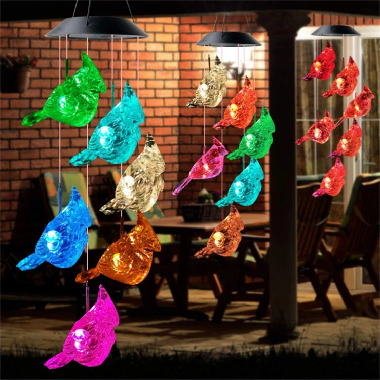 LED-Solar-Schmetterlings-Windspiel Garten-Hängeleuchte Skanto