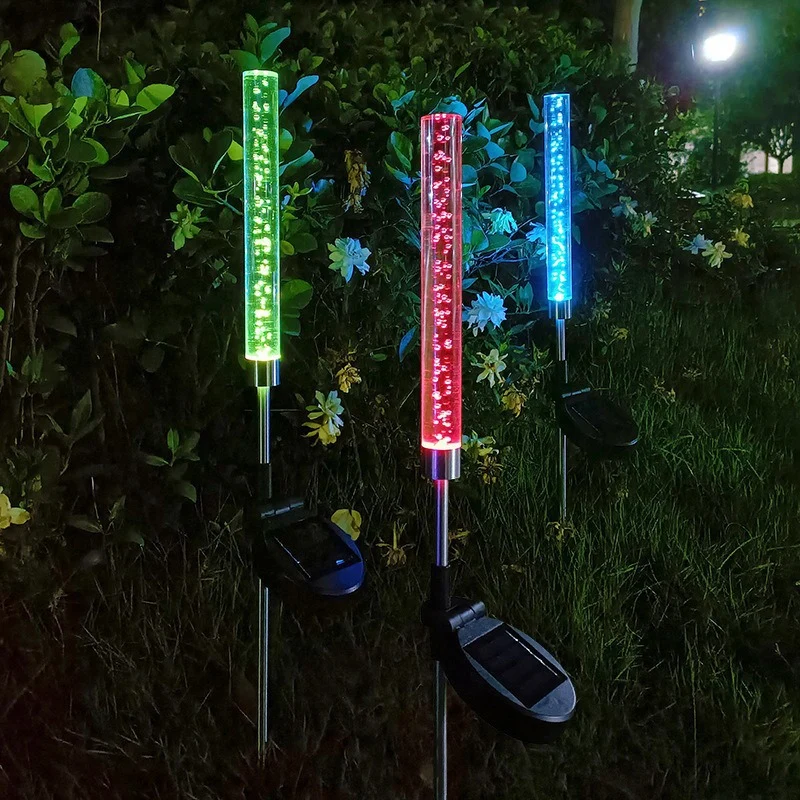Skanto RGB Blasen-Acryl-Gartenstecker mit verstellbarem Edelstahlspieß und Dämmerungssensor Skanto