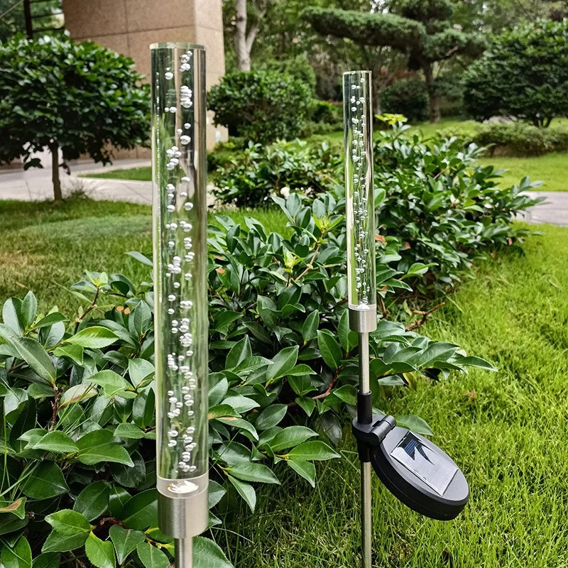 Skanto RGB Blasen-Acryl-Gartenstecker mit verstellbarem Edelstahlspieß und Dämmerungssensor Skanto