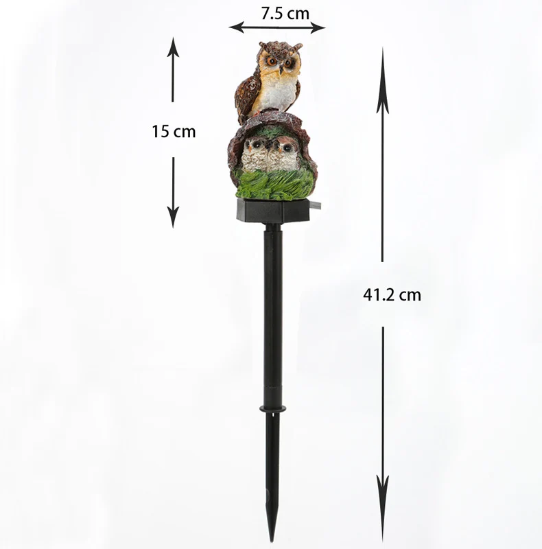 Realistischer solarbetriebener Eulen-Gartenstecker mit Bewegungssensor Skanto