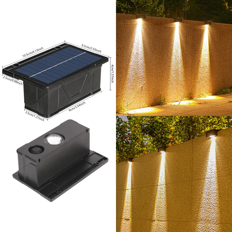 Outdoor Solar RGB Dual-Beam Wandleuchte mit integriertem Solarpanel und wetterfester Montagebasis Skanto