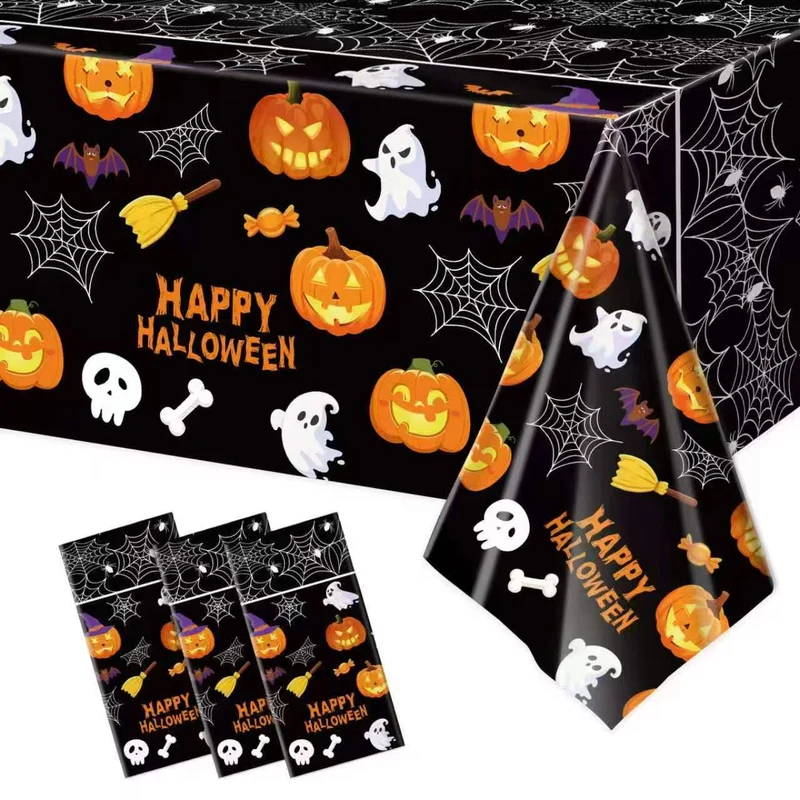 Einweg-Party-Tischdecke mit Halloween-Motiv und Servietten-Set