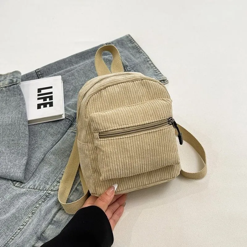 Kompakter Cord-Ripp- Mini-Rucksack Brehn