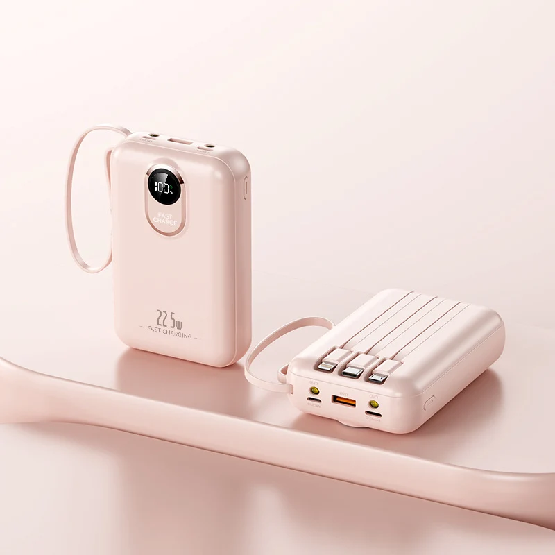 Tragbare Powerbank mit Schnellladefunktion und digitaler Restanzeige Skanto
