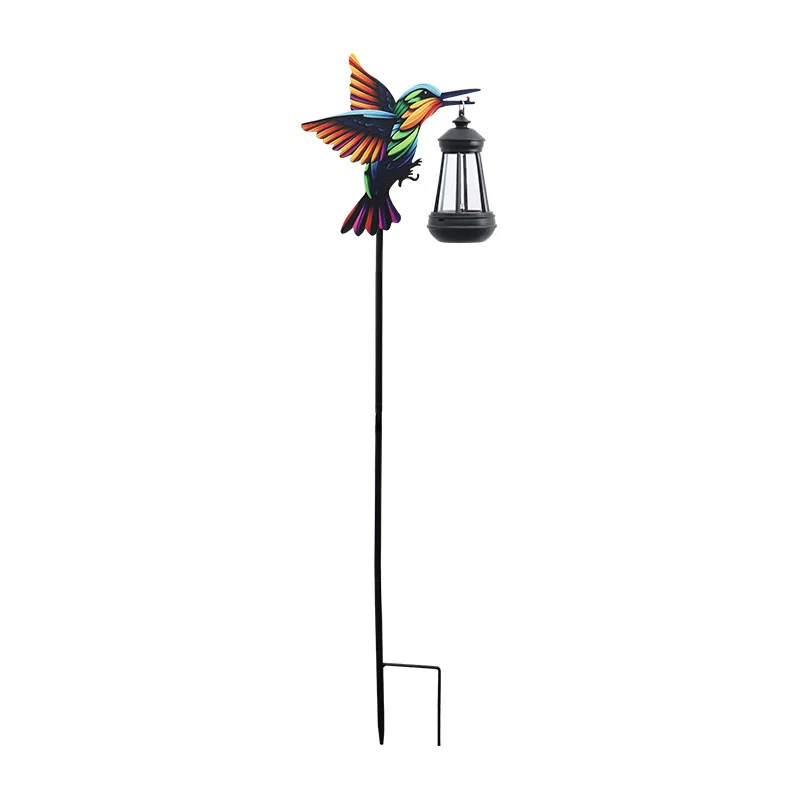 Dekorativer Kolibri-Solar-Gartenstecker mit Hängelampe Skanto