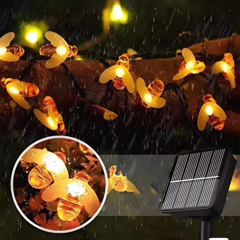 Dekorative Bienen-Solar-Lichterkette Skanto