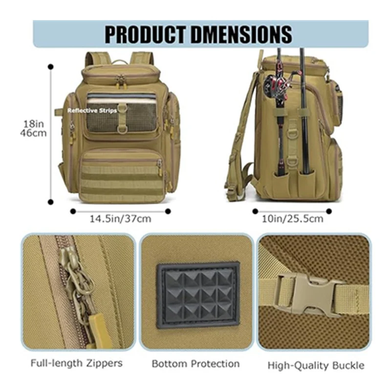 Taktischer Mehrfach-Fächer Angel-Rucksack Brehn
