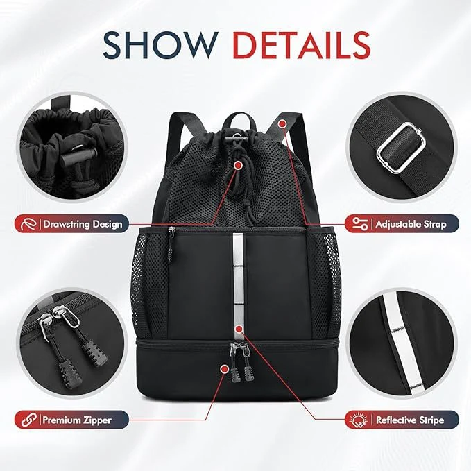 Erweiterbarer Mesh-Gym-Rucksack Brehn