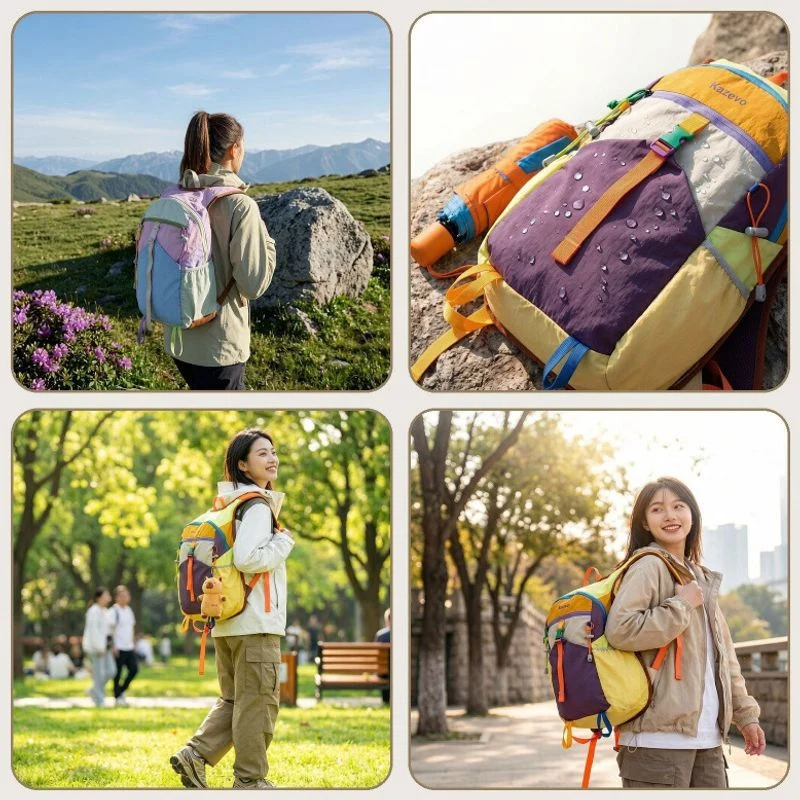 Farbenfroher Mehrfach-Taschen Rucksack Brehn
