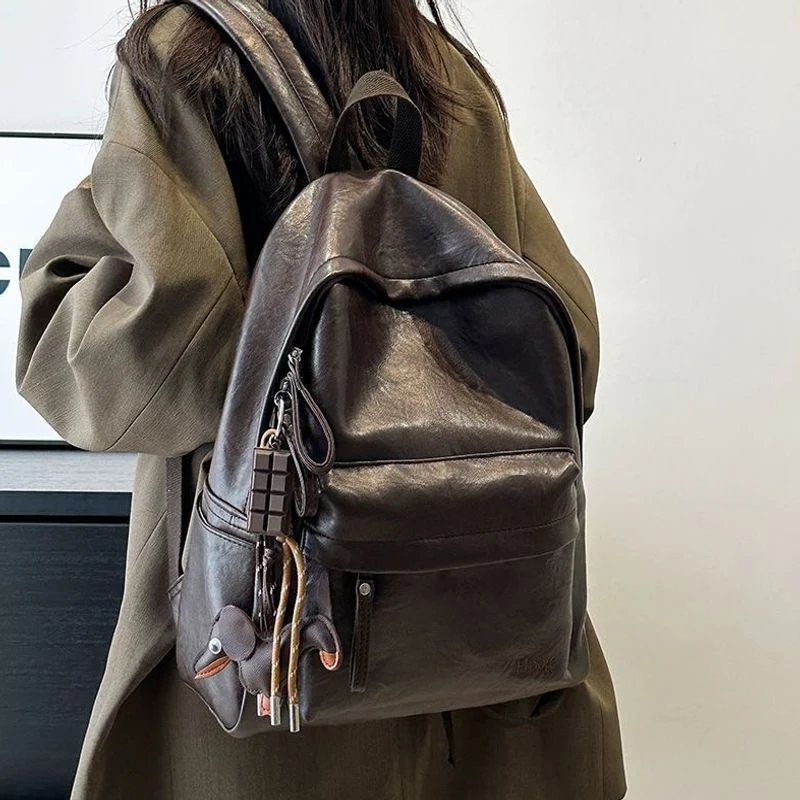 Lässiger Leder Rucksack Brehn