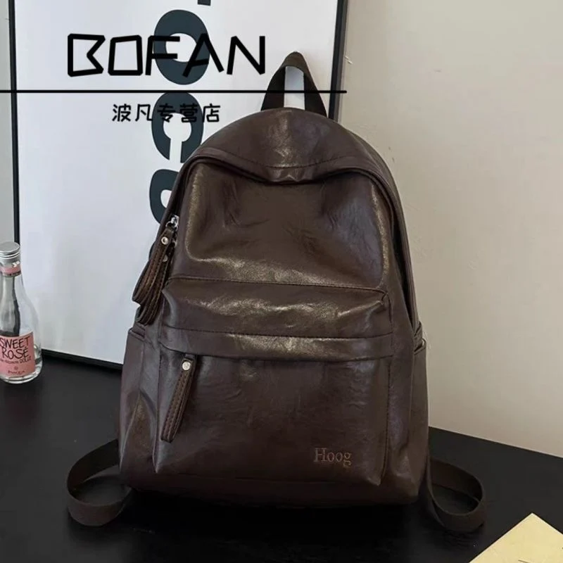 Lässiger Leder Rucksack Brehn