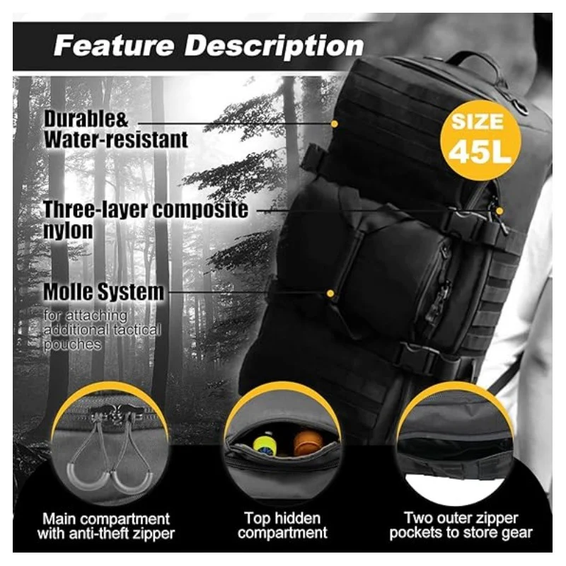 Taktischer Duffel Bag mit Mehrfachfächer-Speicher Brehn