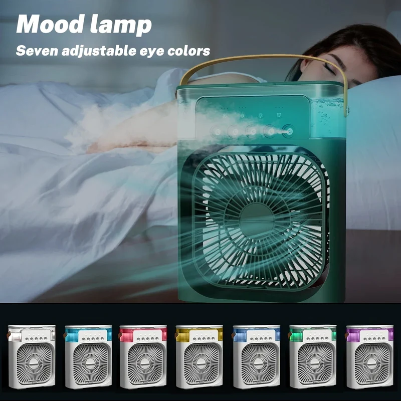 3-in-1 Tragbarer Luftkühler mit Luftbefeuchter und LED-Nachtlicht | Skanto