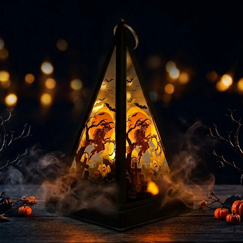 Halloween Deko-Laterne mit Kunstlichteffekt