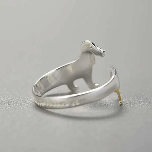 Dackel-Ring aus 925er Silber, verstellbar | Skanto