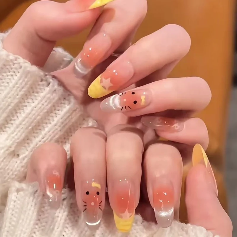 Premium Glänzende Quadratische Press-On-Nagelerweiterungen