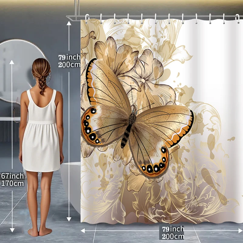 Duschvorhang mit inspirierendem Blumenmuster Skanto