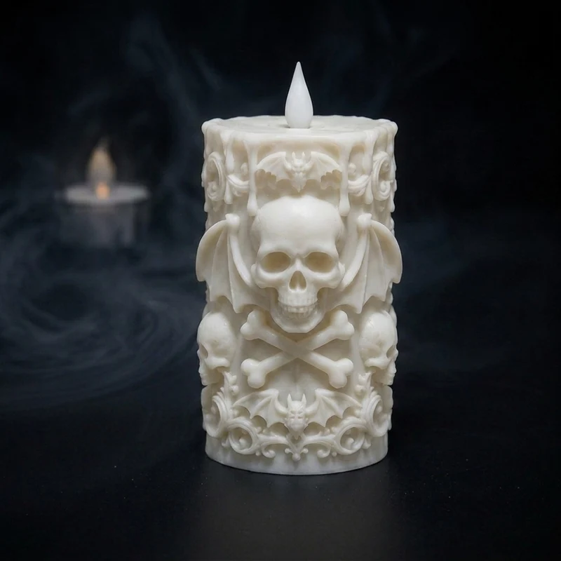 Dekorative Totenkopf-Kerze
