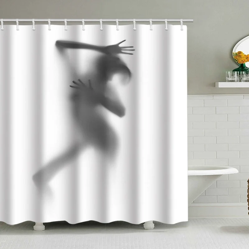 Duschvorhang mit künstlerischer Silhouette Skanto