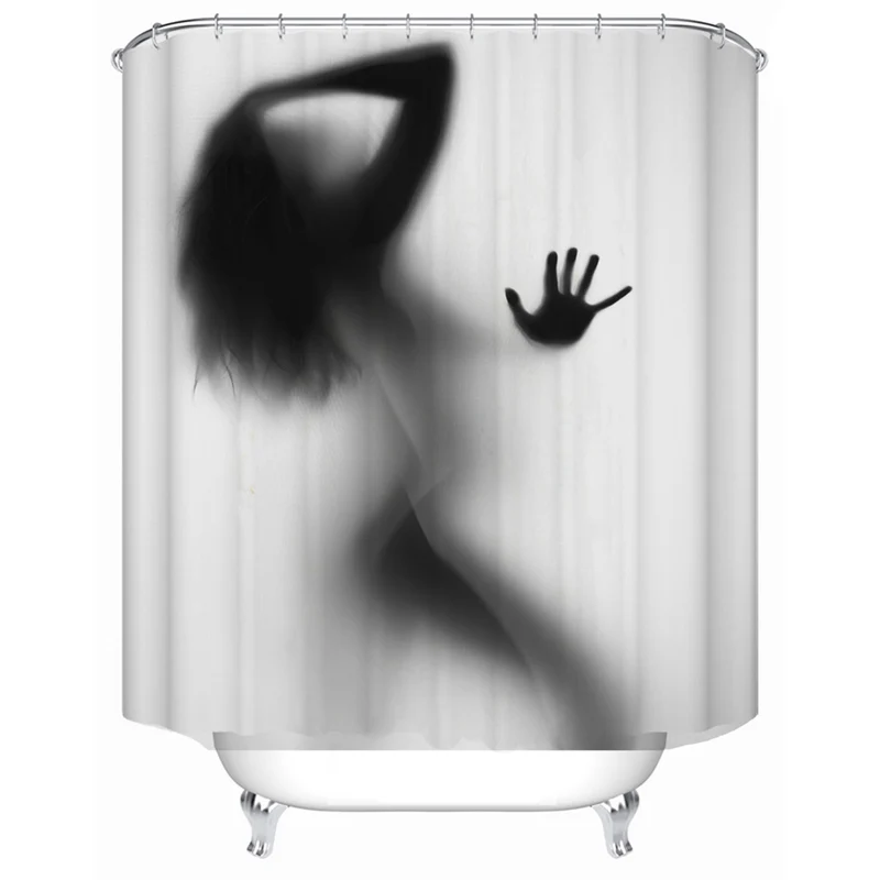 Duschvorhang mit künstlerischer Silhouette Skanto
