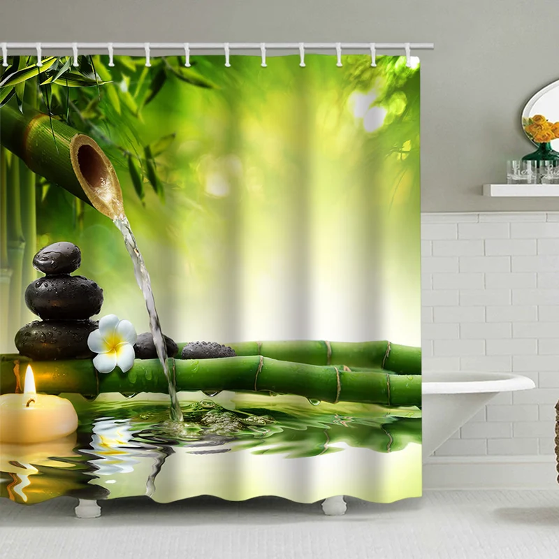 Duschvorhang mit ruhiger Zen-Natur Skanto