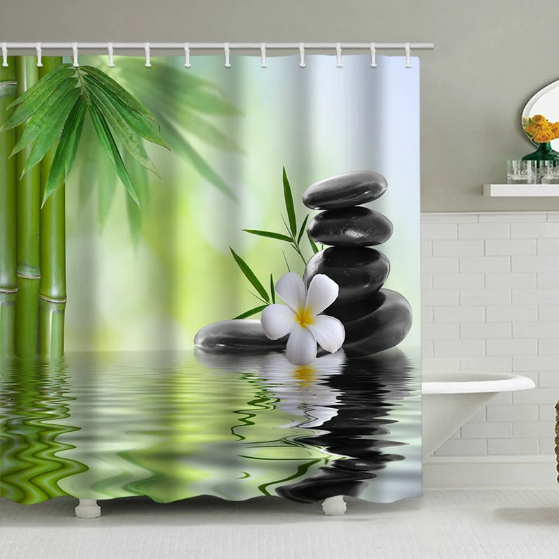 Duschvorhang mit ruhiger Zen-Natur Skanto