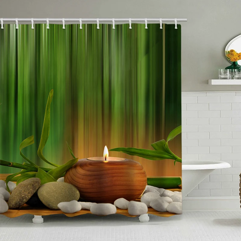 Duschvorhang mit ruhiger Zen-Natur Skanto