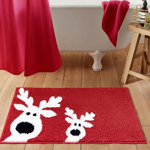 Festlicher Badteppich im Santa-Thema