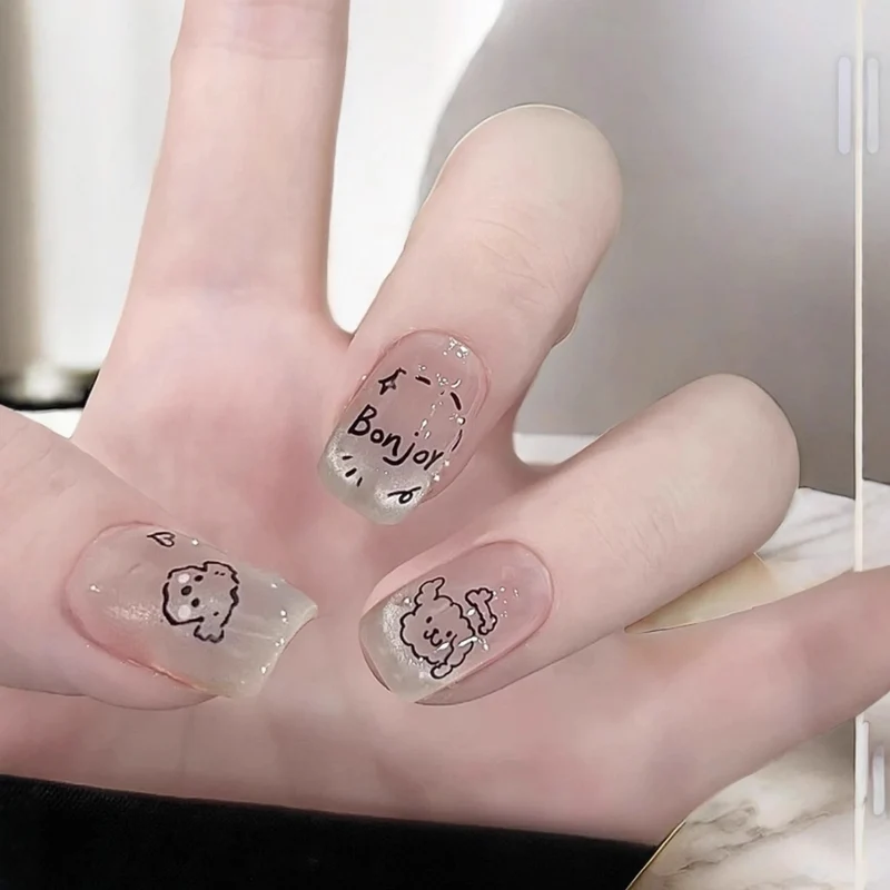 Illustriertes Press-On Nagelkunst
