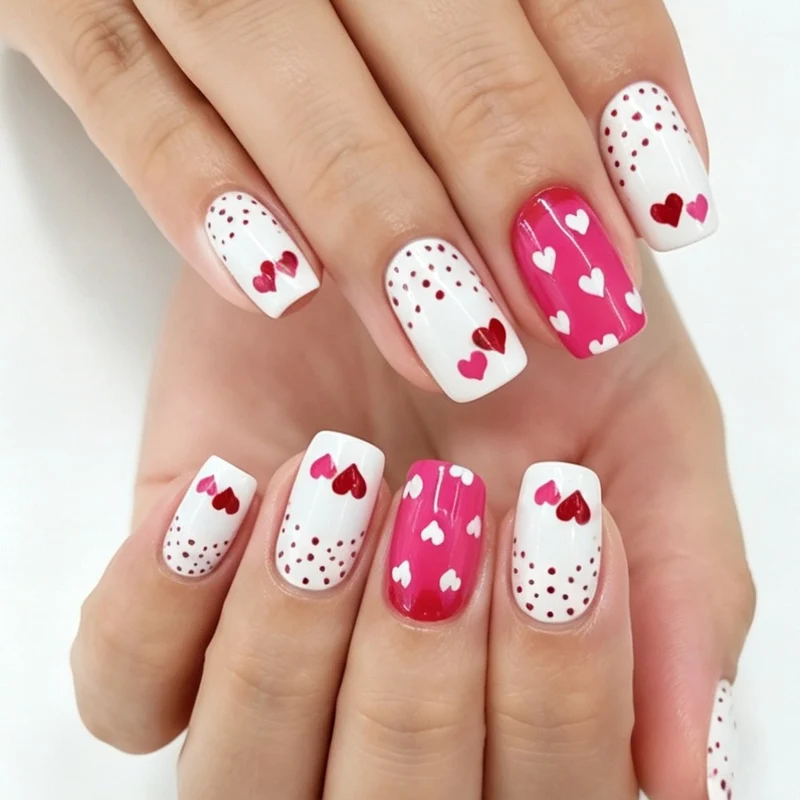 Herz Muster Nagelkunst Verlängerungen