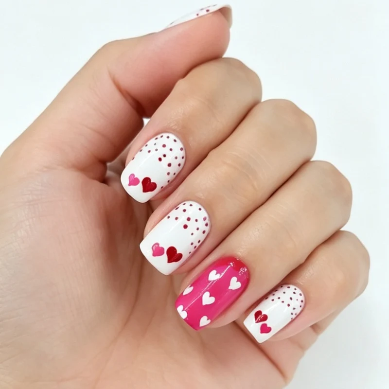 Herz Muster Nagelkunst Verlängerungen