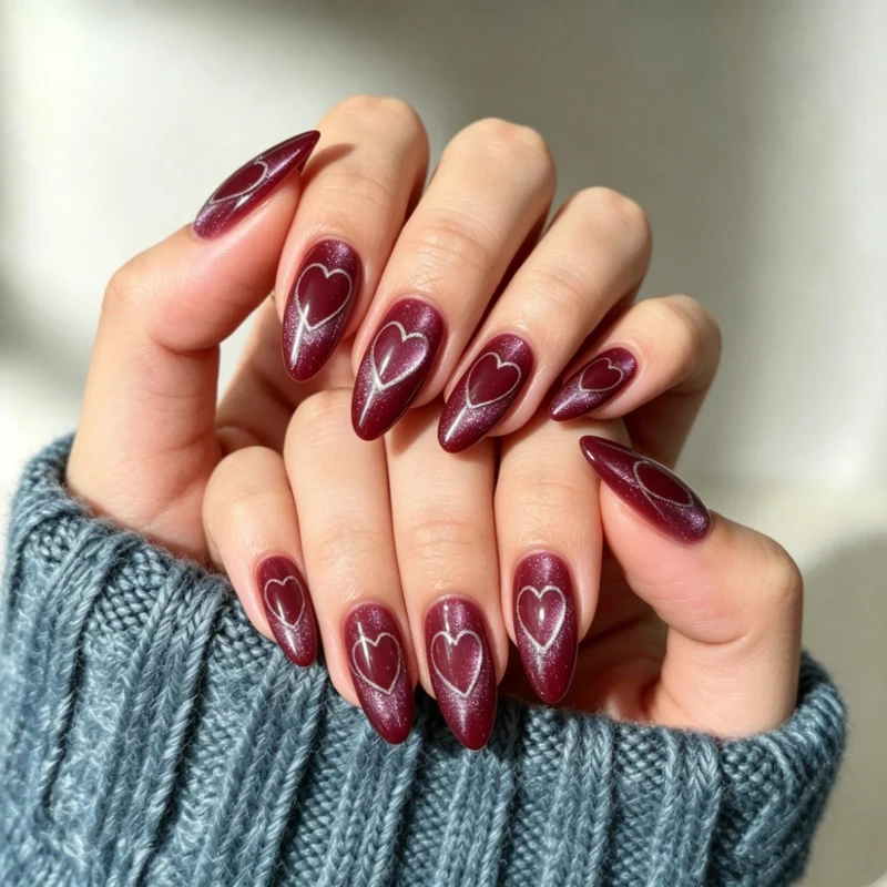 Herz Design Stiletto Press-On Nägel