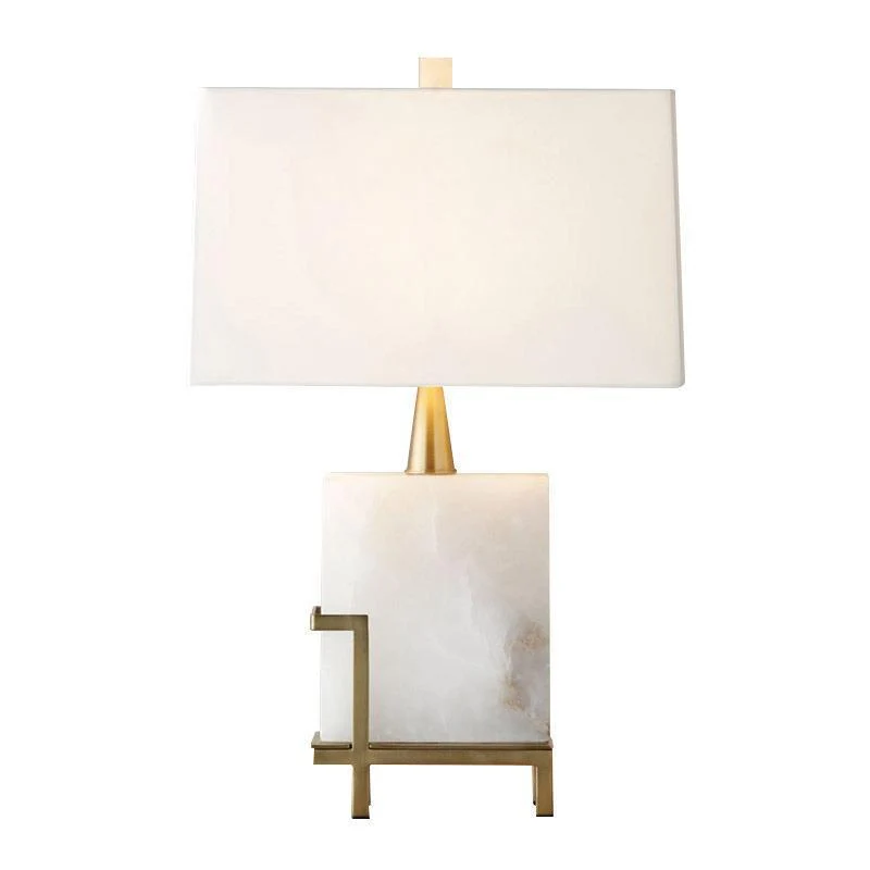 Luxuriöse Alabaster Tischlampe mit Messingbasis