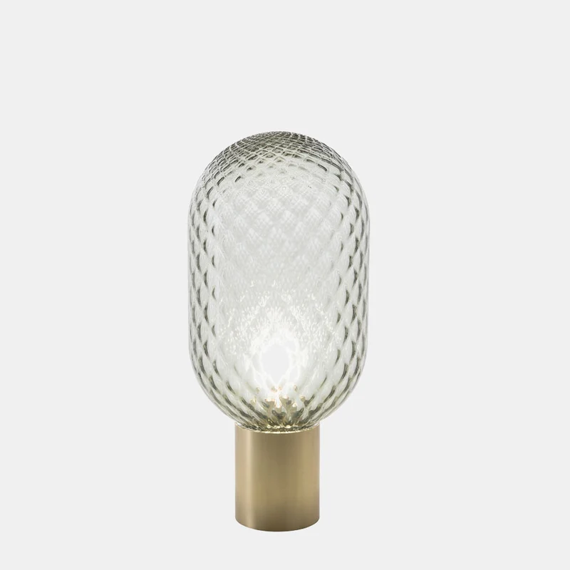 Glas Mushroom Tischlampe mit dekorativem Sockel