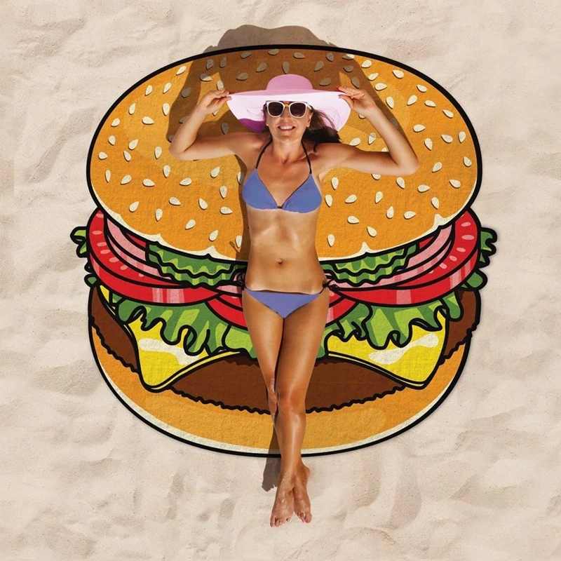 Lustiges Hamburger-Design Strandtuch Skanto
