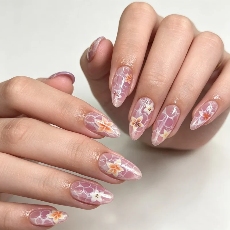 Blumen Acryl Nagelkunstverlängerungen