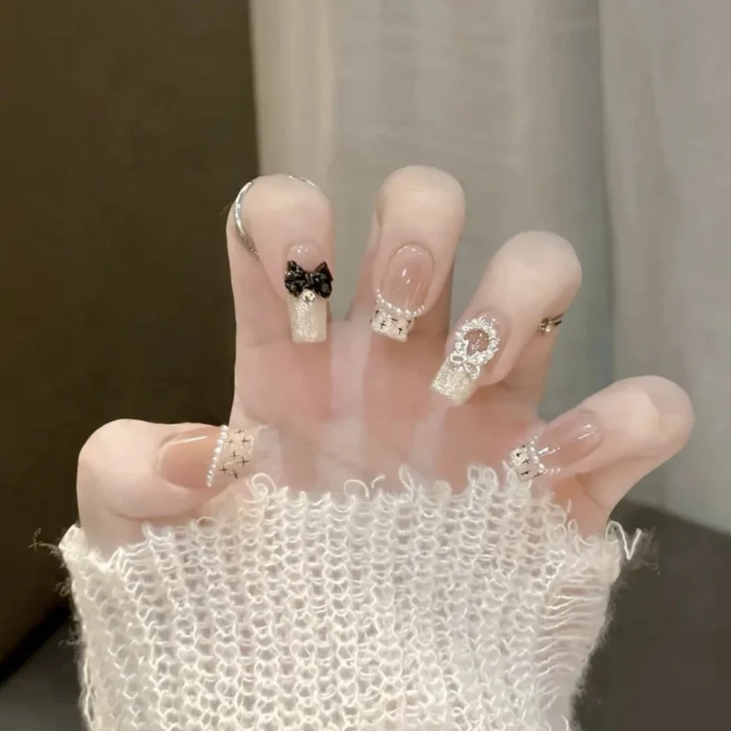 Glänzendes Ombre Quadrat Press-On Nagelset