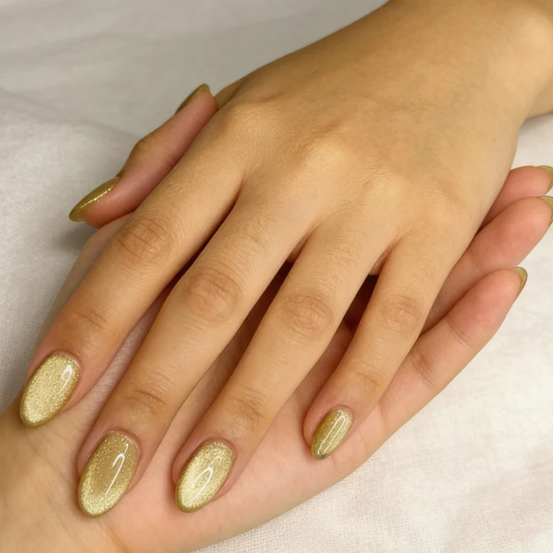 Glänzende mandelförmige Nagelverlängerungen