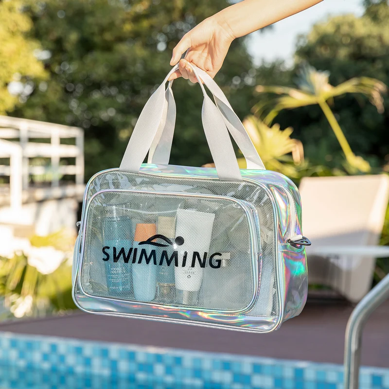 Transparente Schwimmtasche mit separatem Nassfach Skanto