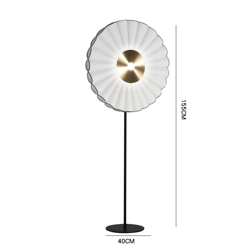 Elegante dekorative Stehlampe mit plissiertem Design