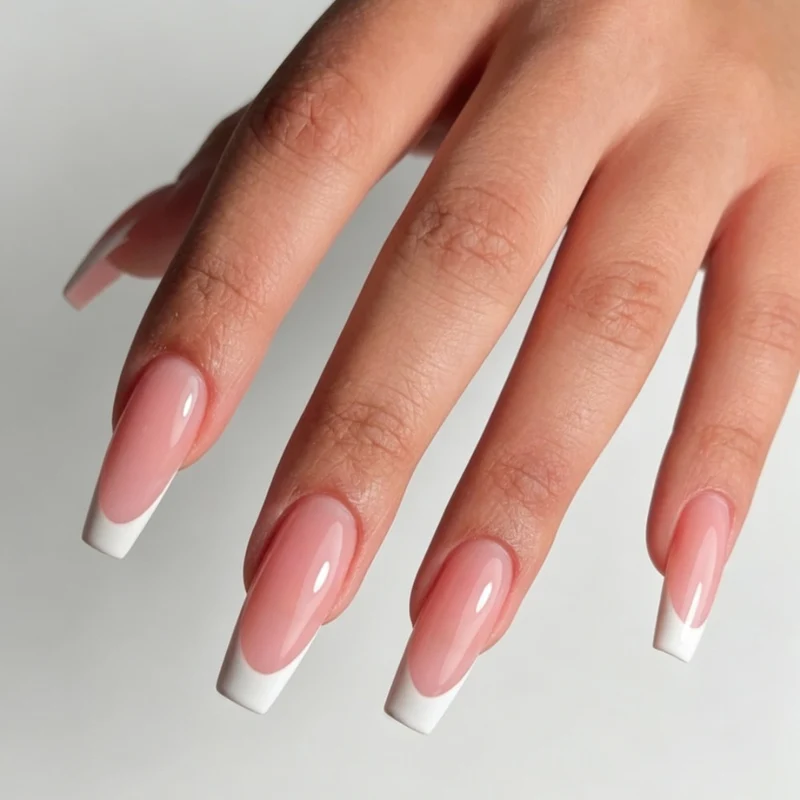 Elegante Französische Spitzen-Nägel Extensions