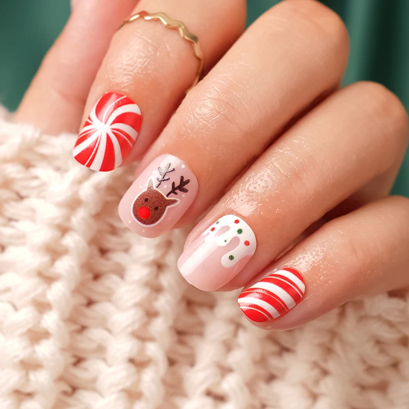 Festliches Feiertags-Themen Druck-Nagelkunst-Set