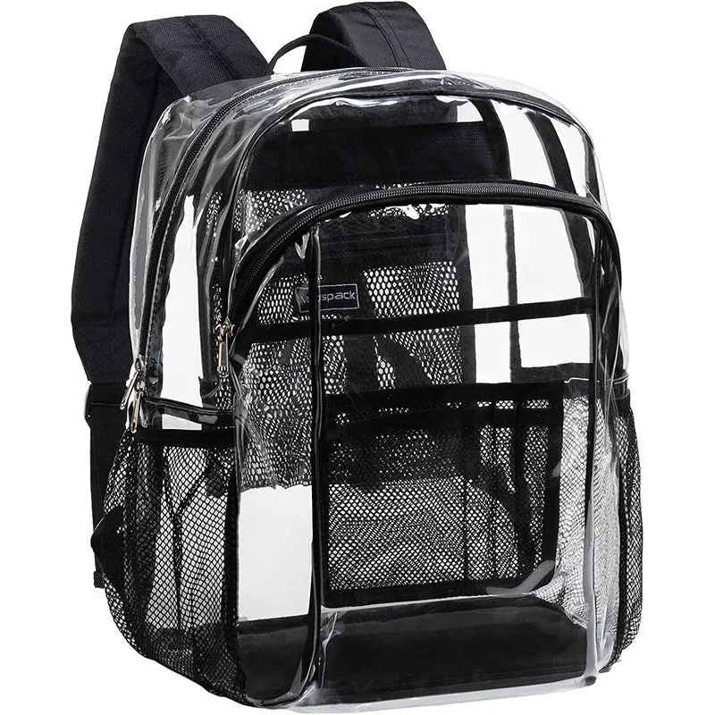 Transparente Schultasche mit atmungsaktiven Mesh-Taschen Skanto