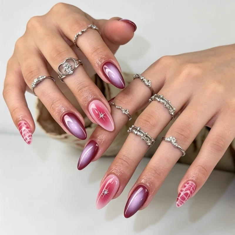 Elegante Stiletto Nagelkunst Verlängerungen