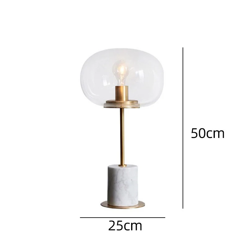 Moderne Minimalistische Tischlampe mit Glasschirm