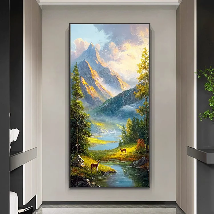 Malerei von einer landschaftlichen Berglandschaft auf Leinwand