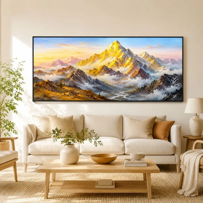 Majestätische Berglandschaft Leinwand Kunstwerk für Zuhause