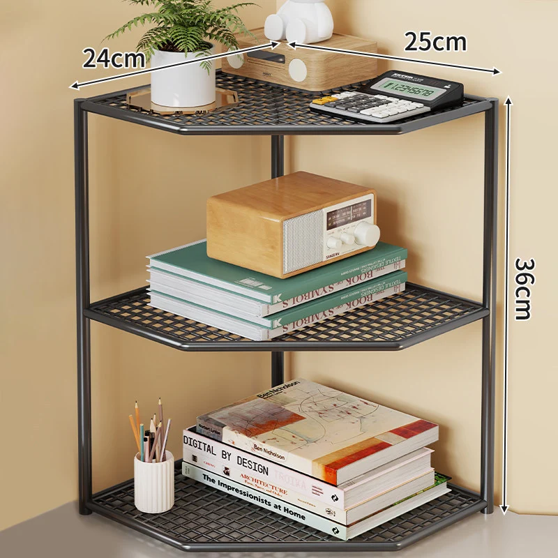 Dreifach-Eck-Metall-Mesh-Speicherregal für Badezimmer Küche Wohnzimmer